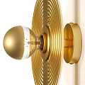 Elegant Gold Modern Wall Light With Circular Rings And Decorative Sphere 3d model