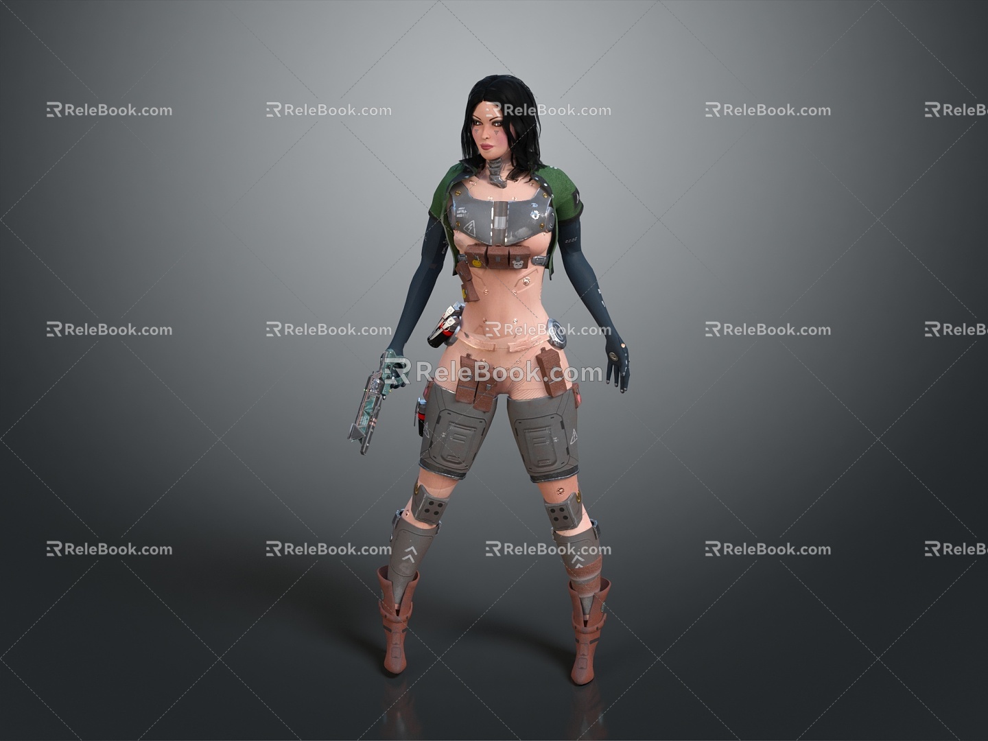 Sci-fi Beauty Cyber Beauty Sci-fi Woman Warrior Future Woman Warrior Sci-fi Lady Soldier Cyber Woman Warrior 3d model