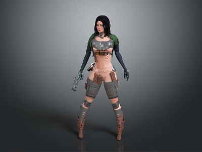 Sci-fi Beauty Cyber Beauty Sci-fi Woman Warrior Future Woman Warrior Sci-fi Lady Soldier Cyber Woman Warrior 3d model