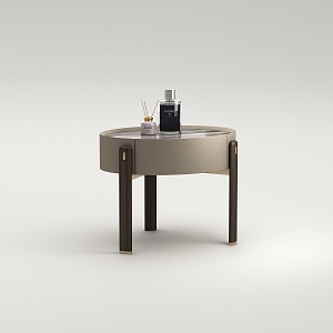 Light Luxury Bedside Table 3d model