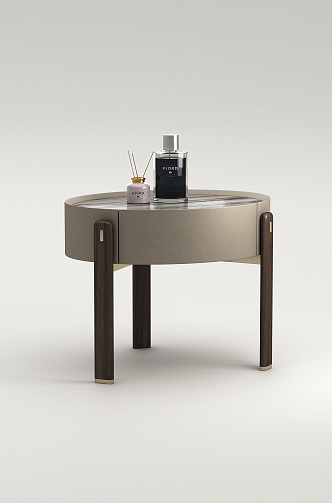 Light Luxury Bedside Table 3d model