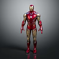 Iron Man Action Figure in Red and Gold Armor Standing Pose Collectible Model