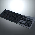Sleek Black Gray Computer Keyboard With Standard Layout And Numeric Keypad 3d model