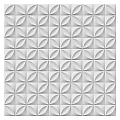 White Wall Decorative Tile Design With Geometric Petal Patterns For Modern Interior 3d model
