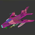 Camouflage Painted Aerospace Aircraft Model with Military Style and Aerodynamic Details