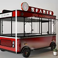 Red Muxiangren Roast Lamb Leg Food Cart With Transparent Windows And Balloons