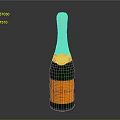 Moët Chandon Champagne Bottle With Green Glass Orange Label And Gold Foil