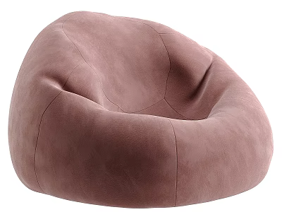 Pink Modern Bean Bag Chair with Soft Plush Fabric for Cozy Comfortable Living Room 3d model