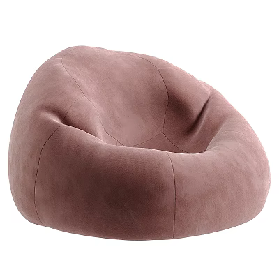 Pink Modern Bean Bag Chair with Soft Plush Fabric for Cozy Comfortable Living Room 3d model