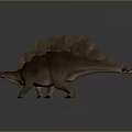 Realistic Stegosaurus Dinosaur 3D Model With Brown Skin And Spiked Plates