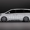 White Luxury MPV Car With Modern Sleek Body Chrome Grille And Elegant Exterior Design