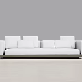 Modern White Sectional Sofa With Multiple Cushions And Dark Base Design 3d model