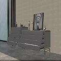 Modern Entryway Cabinet Sideboard with Storage Drawers and Metal Legs for Living Room Home Decor