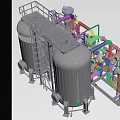 Industrial Equipment With Stainless Steel Tanks Pipeline System And Metal Platform Structure