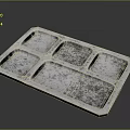 Sturdy Metal Divided Tray With Four Compartments For Food Storage
