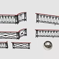 Various Decorative Metal Railings With Cross Patterns And Round Fittings Design