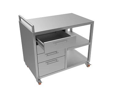 Durable Stainless Steel Kitchen Cart With Drawers Shelves And Wheels 3d model