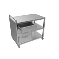 Durable Stainless Steel Kitchen Cart With Drawers Shelves And Wheels