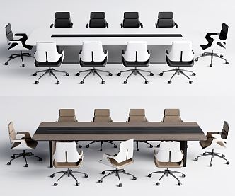 Modern Conference Table and Chair Conference Table and Chair Combination Negotiation Table 3d model