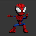 Cartoon Style Spider Man 3D Rendered With Red Blue Costume And Action Pose