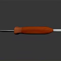 Tactical Curved Blade Weapon With Red Handle Silver Edge And Ring Grip