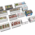 Various Commercial Freezer Models for Food Display and Storage Needs 3d model