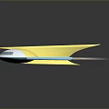 Futuristic Spaceship With White Body Yellow Sharp Section And Blue Windows Streamlined Aerospace Design