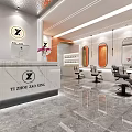 Modern Stylish Beauty Hair Salon Interior With Reception Counter Barber Chairs And Mirrors