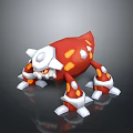 Game Movie Character With Red White And Orange Spots Cartoon Fantasy Four Legged 3D Creature