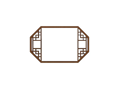 Traditional Chinese Carved Wooden Window With Octagonal Frame And Symmetric Patterns 3d model
