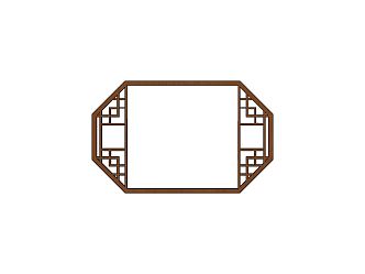 New Chinese-style openwork window 3d model