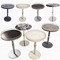 Stylish Side Tables with Various Designs Marble Wooden Tops and Metal Bases for Living Room