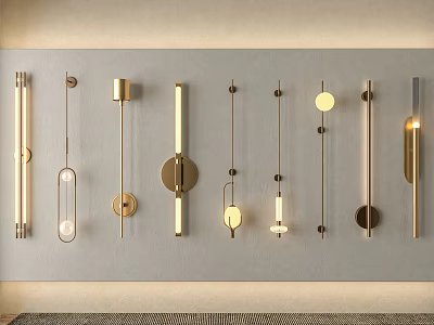 Modern Wall Lamps Design With Various Styles And Metallic Finishes For Contemporary Decor 3d model