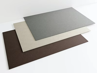 Square Rugs Woven in Dark Gray Beige and Dark Brown Displayed 3d model
