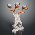 Modern Candlestick Candle Deer Head Candlestick Copper Candlestick 3d model