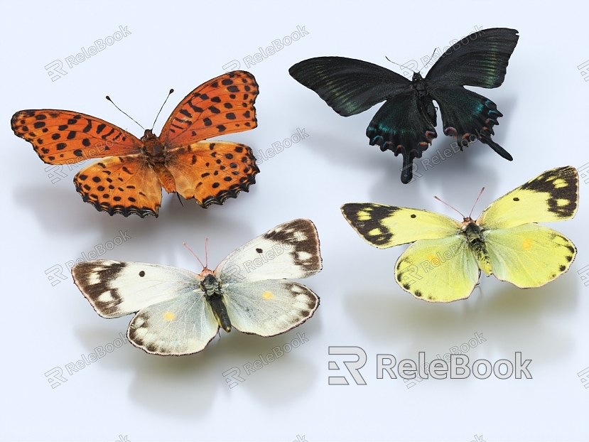 Butterfly Flower Butterfly Golden Phoenix Butterfly Colored Butterfly Insect Moth model