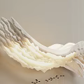 Artistic Modern Chandelier Design With Flowing Textured Shades And Soft Illumination