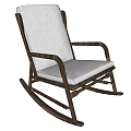 Leisure Rocking Chair With Wooden Frame And Comfortable Fabric Seat Backrest