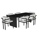 Middle style dining table and chair combination 3d model