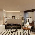Modern Clothing Store Interior With Hanging Clothes Sofa Plants And Mannequins
