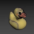 Yellow Rubber Duck Toy With Shiny Surface Black Eyes And Smooth Texture