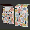 Colorful Abstract Pattern Storage Boxes With Open Top Design For Home Use 3d model