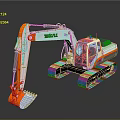 ZAXIS Heavy Duty Excavator With Orange White Crawler Tracks And Front Bucket