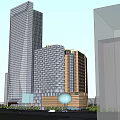 Modern High Rise Residential Buildings Complex With Urban Architectural Design and Surrounding Road Network
