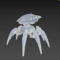 Smart Machine With Mechanical Spider Design And Multiple Metallic Legs 3d model