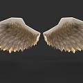 Crafted White Wing Sculpture With Intricate Feather Details And Artistic Design