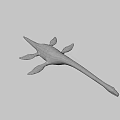 Realistic Plesiosaur Game Movie Character With Extended Neck Open Jaws And Fins