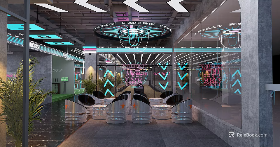 Modern Fitness Gym With Advanced Workout Equipment And Spacious Training Area 3d model 