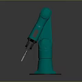 Green Industrial Robotic Arm For Automation With Precision Gripper And Stable Base