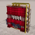 Industrial Equipment With Multi Level Platforms Piping Staircase And Steel Columns